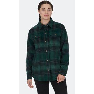NWT Ski-Doo Ladies Lifestyle Plaid Flannel Overshirt Green Size 2XL $90 [jb]
